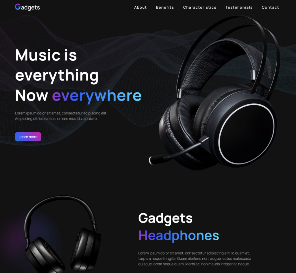 Template: Gadgets (oscuro)